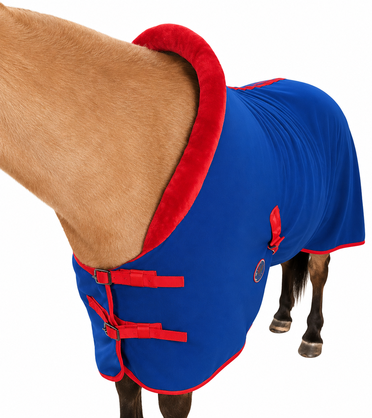 Derby Originals Polar Fleece Horse Cooler Blanket, Moisture Wicking All Season Stable Sheet & Blanket Liner with Plush Fleece Collar, Double Front Buckles & Crossed Surcingles