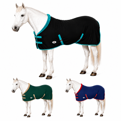 Derby Originals Polar Fleece Horse Cooler Blanket, Moisture Wicking All Season Stable Sheet & Blanket Liner with Plush Fleece Collar, Double Front Buckles & Crossed Surcingles
