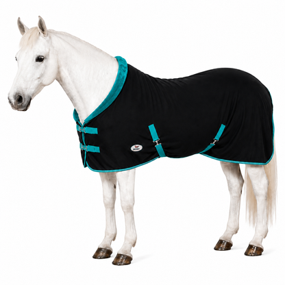 Derby Originals Polar Fleece Horse Cooler Blanket, Moisture Wicking All Season Stable Sheet & Blanket Liner with Plush Fleece Collar, Double Front Buckles & Crossed Surcingles