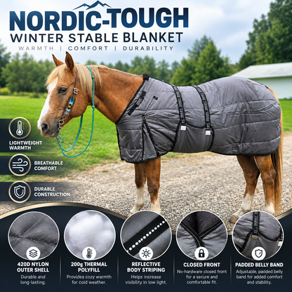 Derby Originals Wind Storm Closed Front 420D Medium Weight Winter Horse Stable Blanket 200g