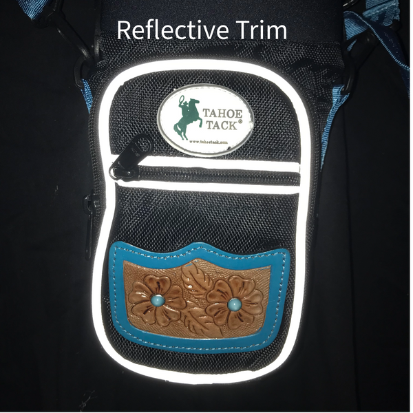 Tahoe Tack Turquoise Flower 1680D Nylon 640z Water Bottle Storage Bag with Shoulder Straps
