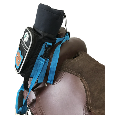 Tahoe Tack Turquoise Flower 1680D Nylon 640z Water Bottle Storage Bag with Shoulder Straps Saddle Horn
