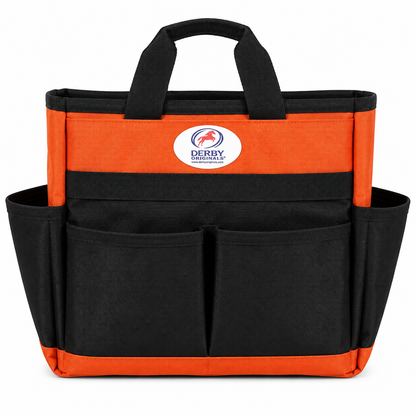 Derby Originals Nylon Horse & Dog Grooming Tote Bag with 6 Storage Pockets, Durable 600D Nylon Organizer, Dual Carry Handles for Barn, Trailer & Show Supplies
