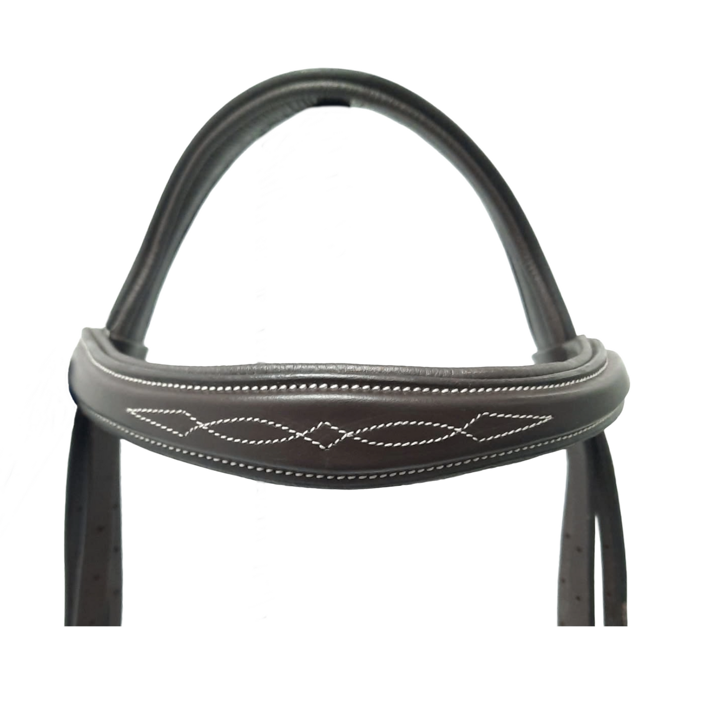 Paris Tack Horse English Jumping Flash Bridle with Ergonomic Crownpiece, Anatomical Padded Snaffle Noseband, Fancy Stitched Raised Leather, Laced Reins Included, 1 Year Warranty