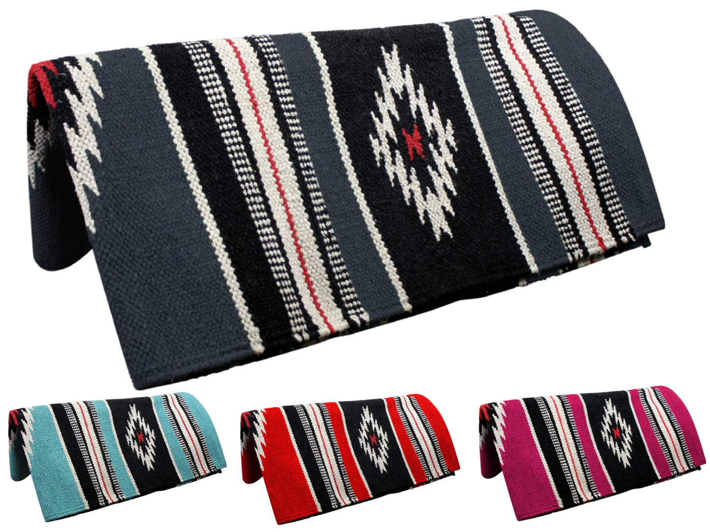Tahoe Tack Navajo Multicolored Handwoven Acrylic  Black Grey