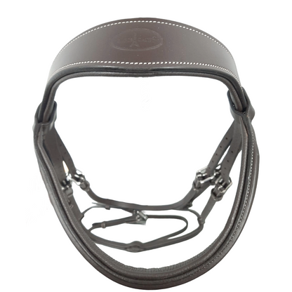 Paris Tack Horse English Jumping Flash Bridle with Ergonomic Crownpiece, Anatomical Padded Snaffle Noseband, Fancy Stitched Raised Leather, Laced Reins Included, 1 Year Warranty