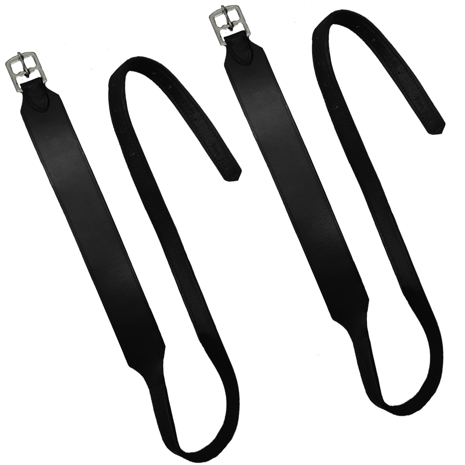 Paris Tack  Super Soft 3 Layer Leather English Wide Stability Stirrup Leathers for Dressage and Jumping Black