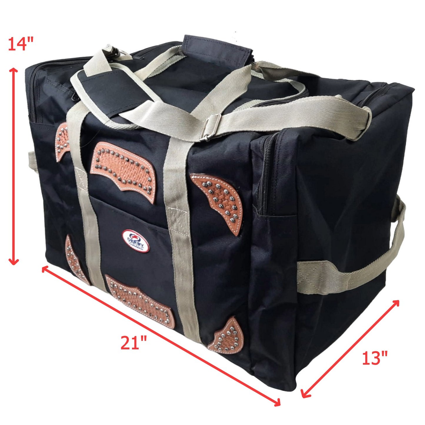 Tahoe Tack Durango Series Duffle Bag with Basket Tooled Leather Accents