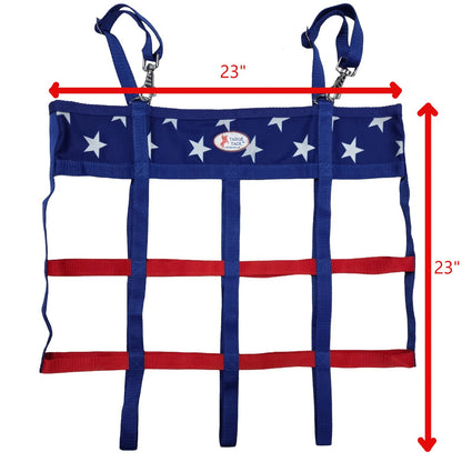 Heavy Duty Patriotic Design Fan Holder for Horse Stalls with Double Hangers One Year Warranty