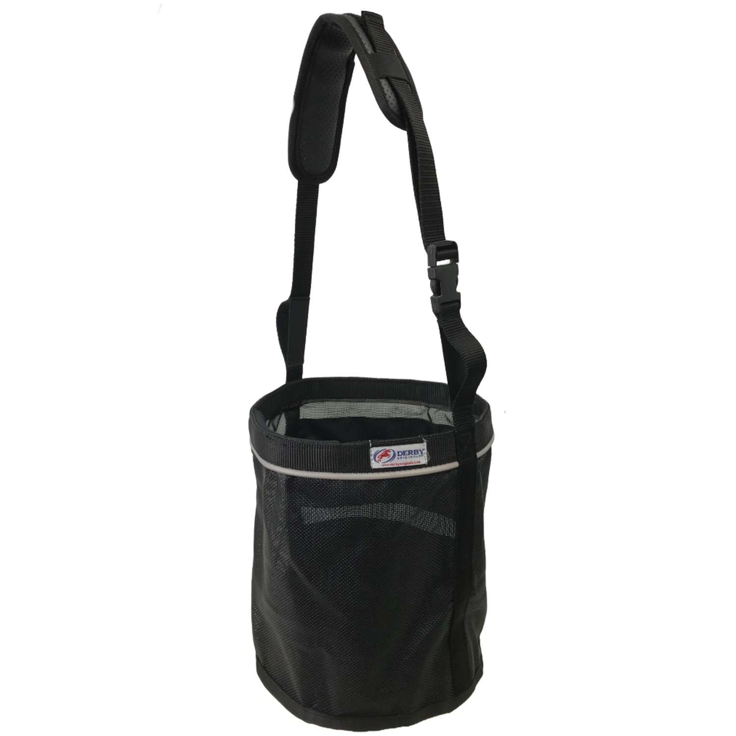 Derby Originals Heavy Duty PVC Mesh Reflective Feed Bag With Extra Comfort Noseband Padding No Spill Flap Design