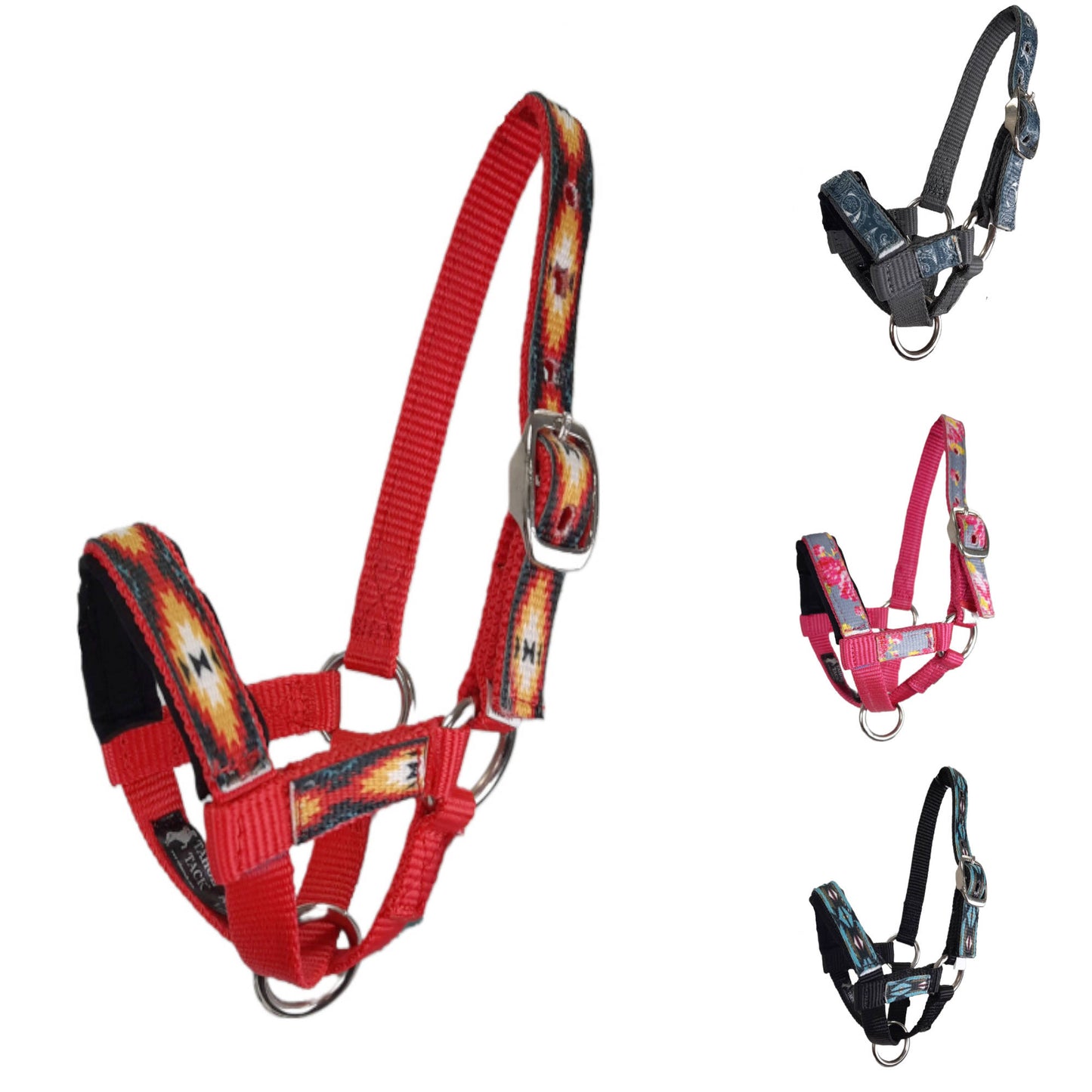 Tahoe Tack Nylon Overlay Alpaca Halter with Padded Noseband  Red