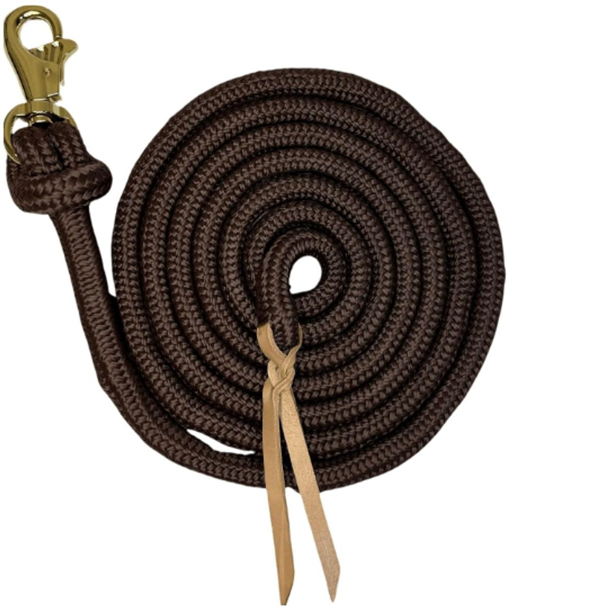 Tahoe Tack Heavy Duty 15 Ft Horse Training Lead Ropes – Set of 2 with Replaceable Trigger Snaps & Leather Poppers – 1-Year Warranty