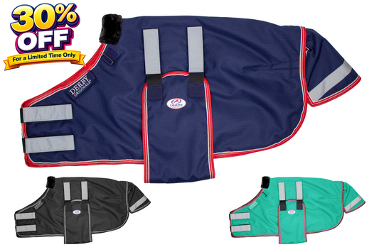 Derby Originals Reflective Safety No Hardware Winter Turnout Blanket for Foals & Mini Horses 1200D Waterproof Ripstop 150g Insulation Triple Layer Breathable 210T Lining