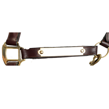 Paris Tack All Sides Padded Super Curved Design Horse Leather Halter With Brass Name Plate 