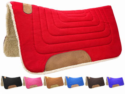 Tahoe Tack Contour Cut Canvas Saddle Pad 3 Layers Canvas Wool Felt and Fleece Comfort Full Horse Size 32" X 36"