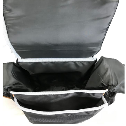 TAHOE PADDED TRIPLE LAYER 1200D NYLON SADDLE BAGS OPEN FOR TRAIL RIDING 1 YEAR WARRANTY WITH 2 POCKETS FOR WATER BOTTLES 