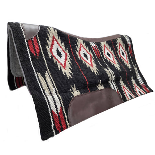 Tahoe Heritage Heavy Duty Contour Fit NZ Wool Western Saddle Pad with Memory Wool Blend Felt Core, 3/4" Thick, 34" x 38"