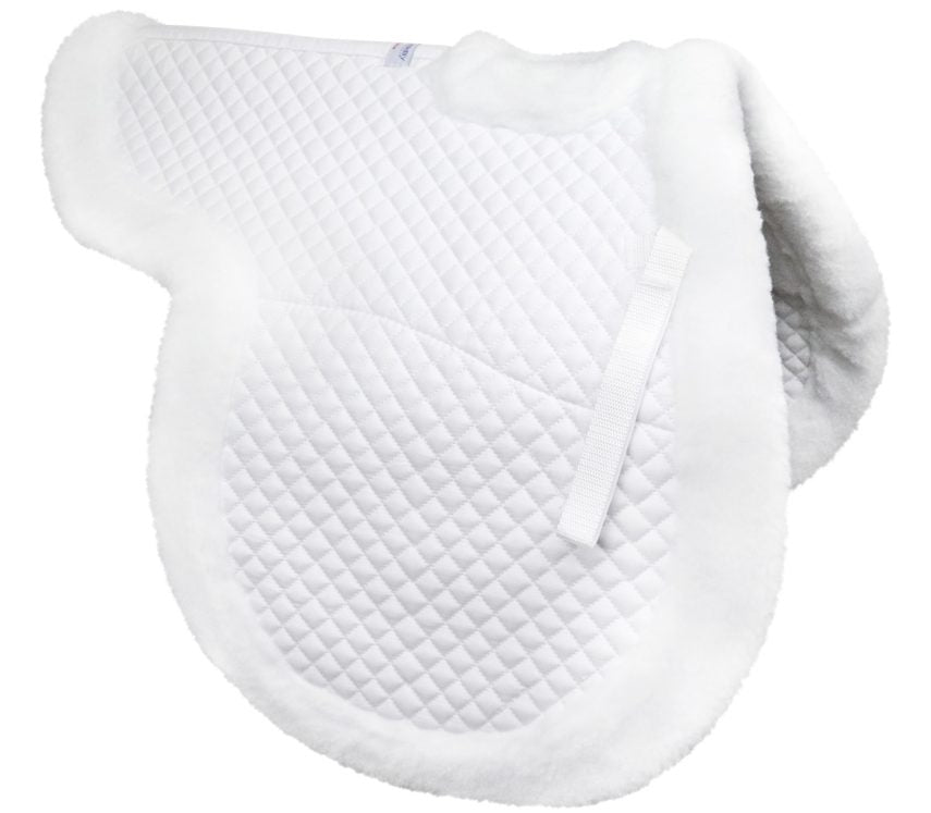 Derby Originals Shaped Wither Relief Dressage English Saddle Pad with Fleece Edging and Contoured Design