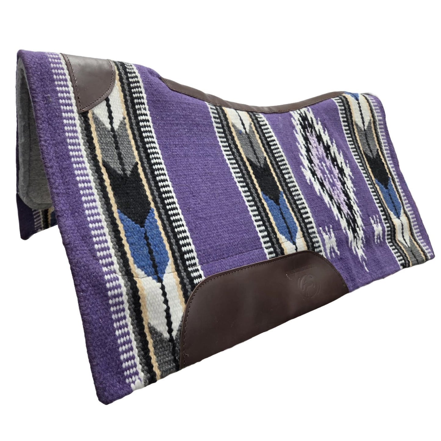 Tahoe Heritage Navajo and Arrows Design Contour Fit New Zealand Wool Western Saddle Pad with Memory Wool Felt 1" Thick Bottom and  34" X 38"