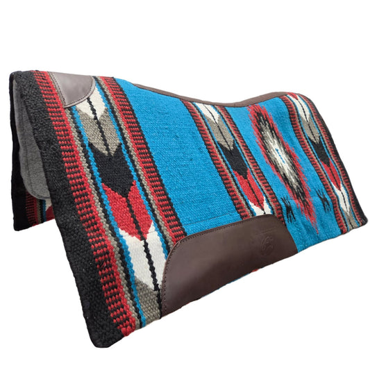 Tahoe Heritage Navajo and Arrows Design Contour Fit New Zealand Wool Western Saddle Pad with Memory Wool Felt 1" Thick Bottom and  34" X 38"