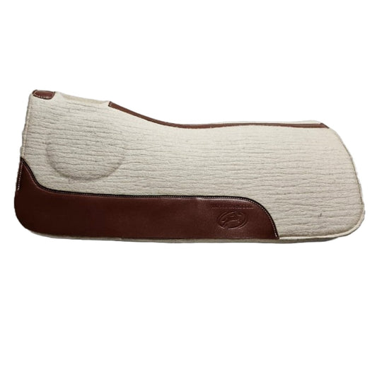 Tahoe Tack Ortho Ride Premium Saddle Pad – Premium Wool Blend Felt Tan Top with Fleece Lining, 1" Thick, Shock Absorbing