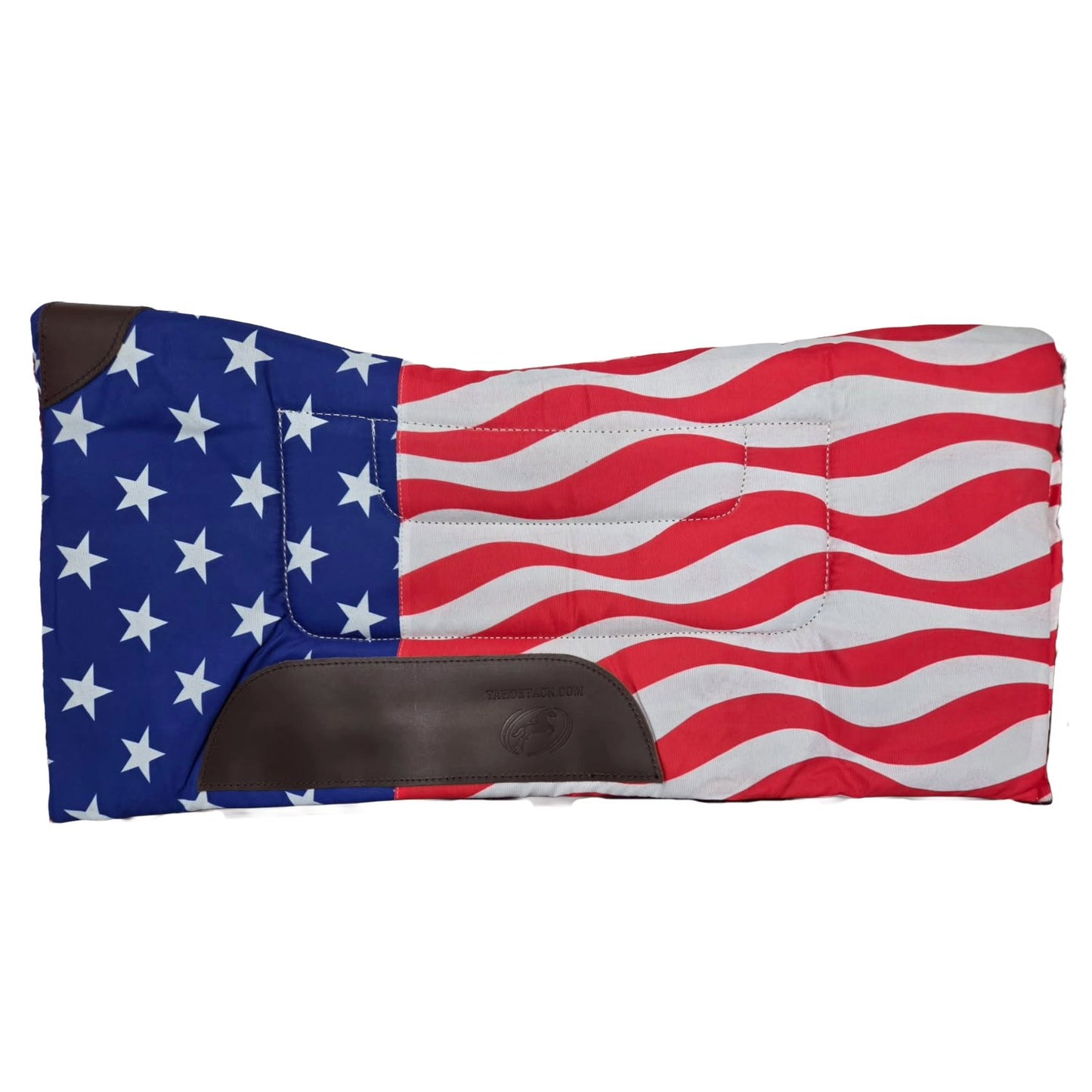Western Contour Saddle Pad With Fleece  Lining Patriotic By Tahoe Tack