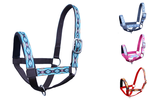 Tahoe Tack Nylon Overlay Sheep and Goat Halter with Padded Noseband - 6 Month Warranty