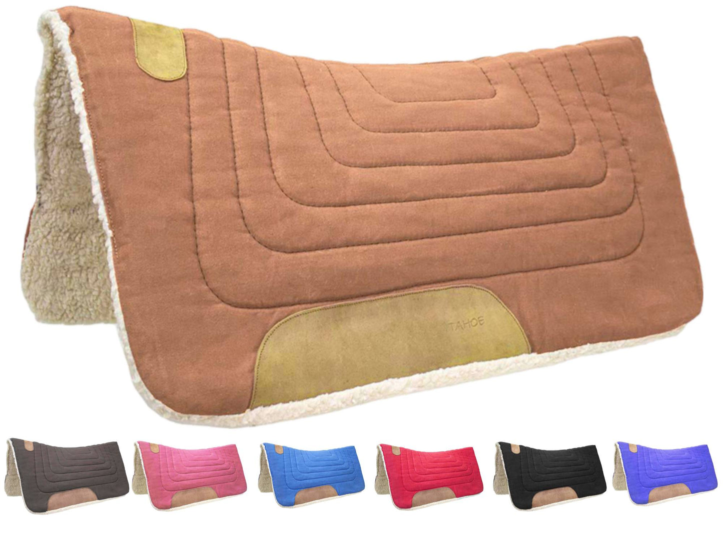 Tahoe Tack Contour Cut Canvas Saddle Pad 3 Layers Canvas Wool Felt and Fleece Comfort Full Horse 