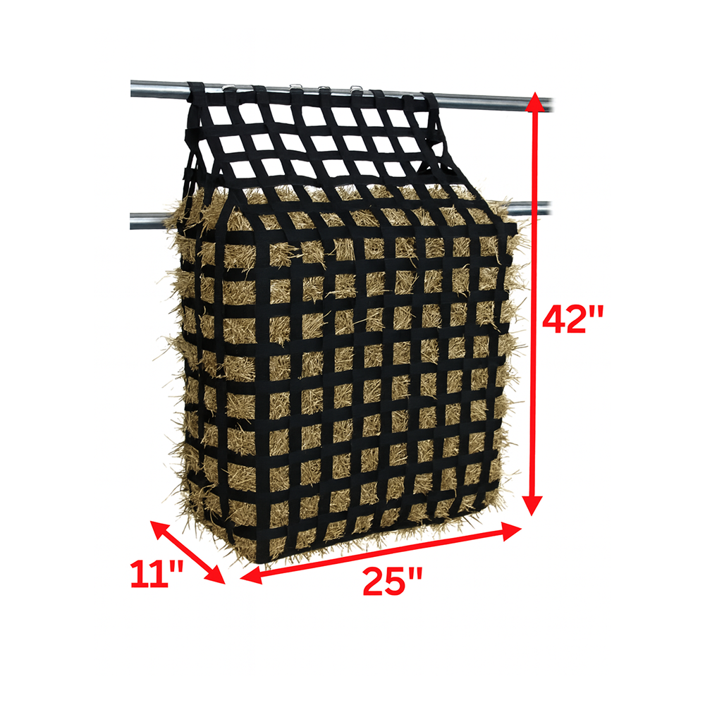 Tahoe Web Gate Slow Feed Hay Feeder – 2" Openings, Easy-Fill, Quick Strap Mounting, Holds 5–6 Flakes, Durable & Dust-Draining with Super Tough Bottom®