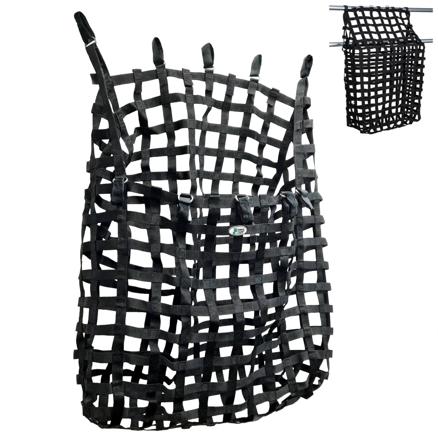 Tahoe Web Gate Slow Feed Hay Feeder – 2" Openings, Easy-Fill, Quick Strap Mounting, Holds 5–6 Flakes, Durable & Dust-Draining with Super Tough Bottom®