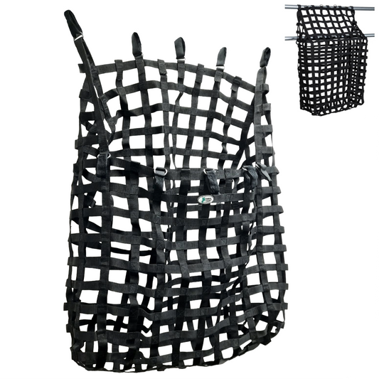 Tahoe Web Gate Slow Feed Hay Feeder – 2" Openings, Easy-Fill, Quick Strap Mounting, Holds 5–6 Flakes, Durable & Dust-Draining with Super Tough Bottom®