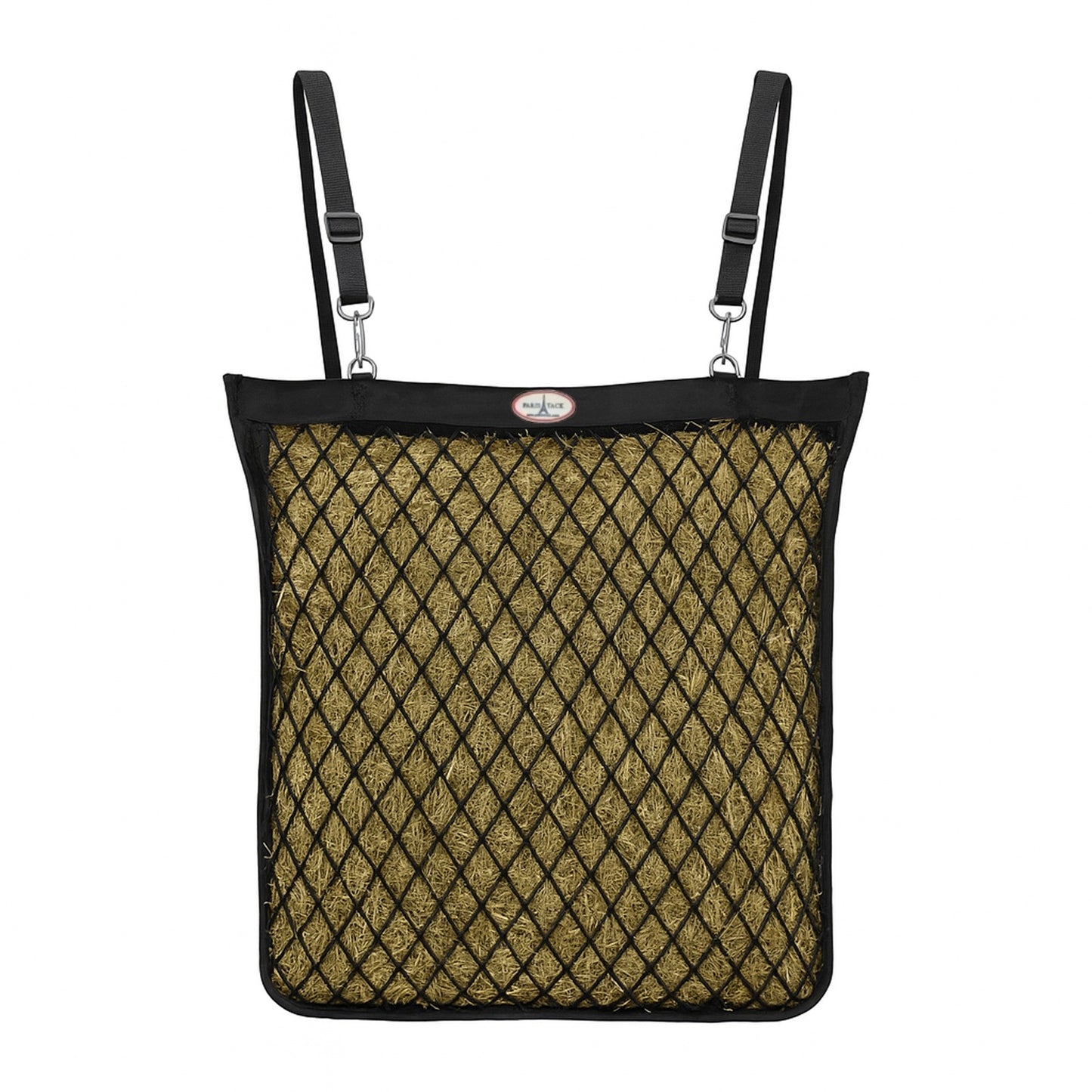 Paris Tack XL Knotless Slow Feed Hay Net – Double-Sided Design with 1000D Mesh Sides, Soft on Muzzles, Holds 6 Flakes