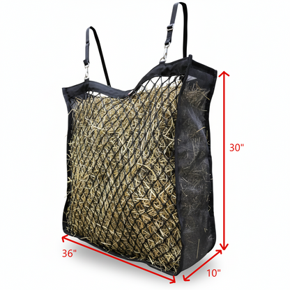 Paris Tack XL Knotless Slow Feed Hay Net – Double-Sided Design with 1000D Mesh Sides, Soft on Muzzles, Holds 6 Flakes