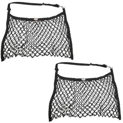 Paris Tack Knotless Ultra Slow Feed Hay Nets – Set of 2, 1.5" Openings, 24"x30", Soft on Muzzles, Adjustable Hanging Strap with Snap, Holds 2 Flakes Each