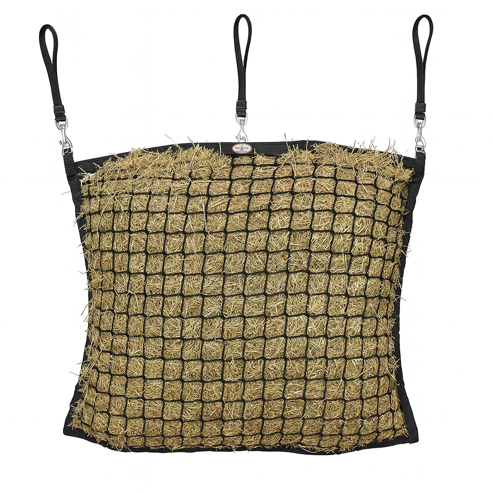 Paris Tack XL Knotless Slow Feed Hay Net – 48"x30", 2" Openings, Soft on Muzzles, with 3 Adjustable Straps for Fence or Stall Hanging