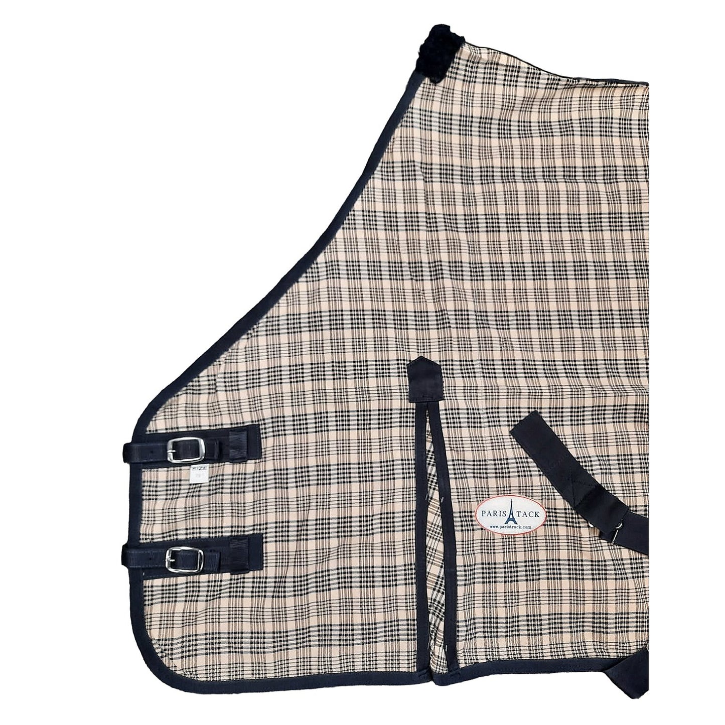 Paris Tack Classic Woven Cotton Navy Beige Plaid Horse Summer Sheet