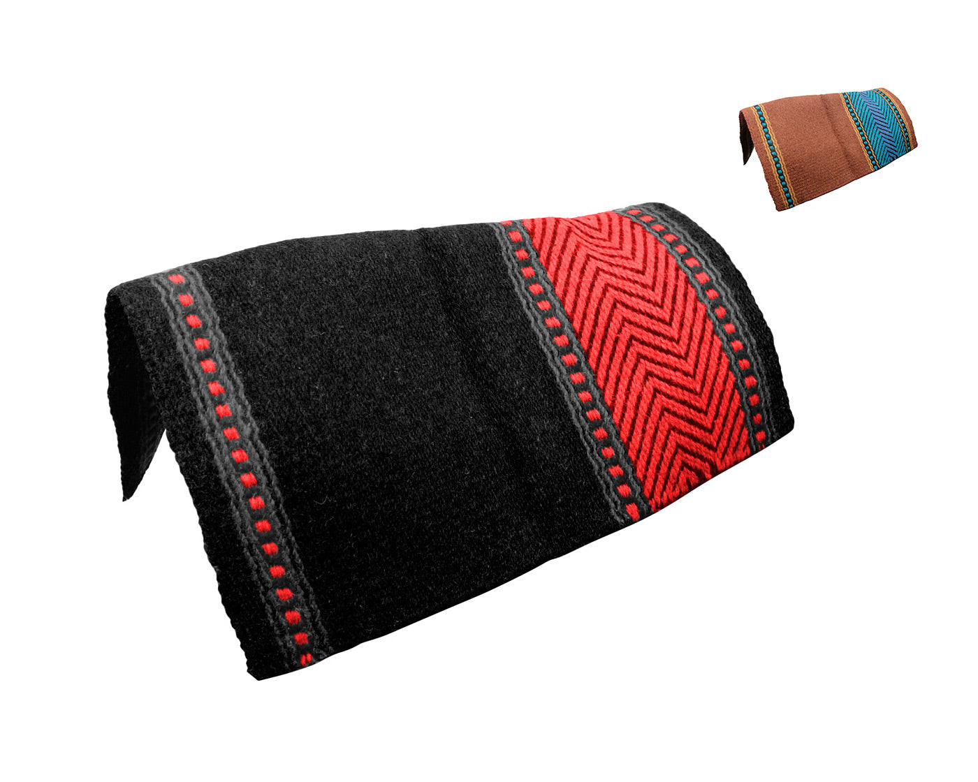 ZEE BAR NEW ZEALAND WOOL SADDLE BLANKET BLACK COLLECTION SET