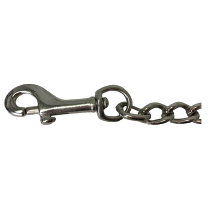Derby Originals Multipurpose Fancy Stitch Black Leather Lead for Cattle, Horse or Dog with Chain and Swivel Snap-One Year Limited Warranty