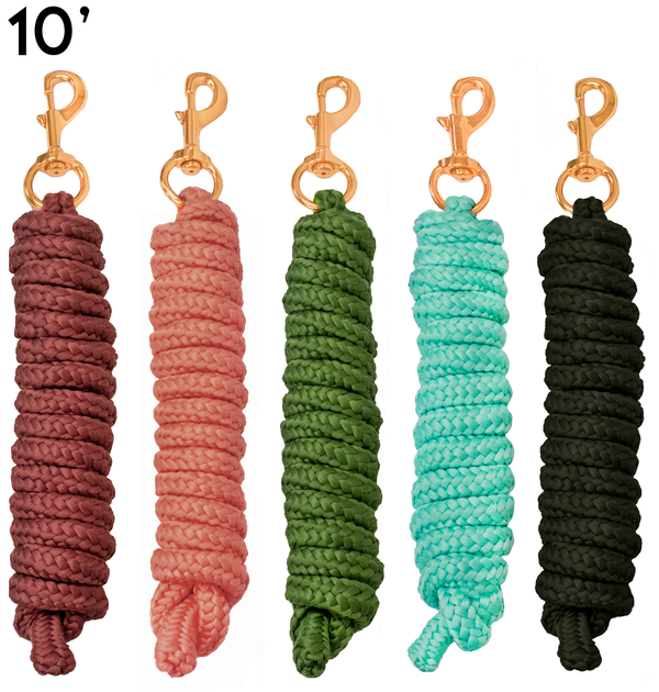 Derby Originals Premium Soft Braided Poly Lead Rope Lot of 2 - Available in Multiple Colors and Sizes