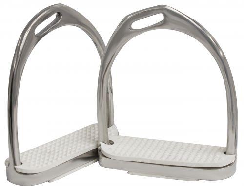 Derby Originals Stainless Steel Weighted Comfort Ergonomic Offset Stirrup Fillis Irons with Rubber Pads