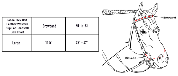 Tahoe Tack USA Leather Show Spotted High Country Western Slip Ear Headstall