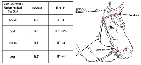 Tahoe Tack Patriotic Hand Painted American Flag Western Browband Headstall with Matching Reins