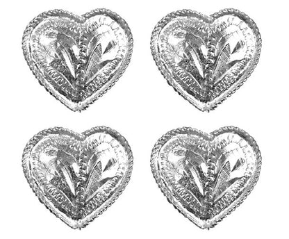 Brass Silver Heart Concho with Rope Edge Main