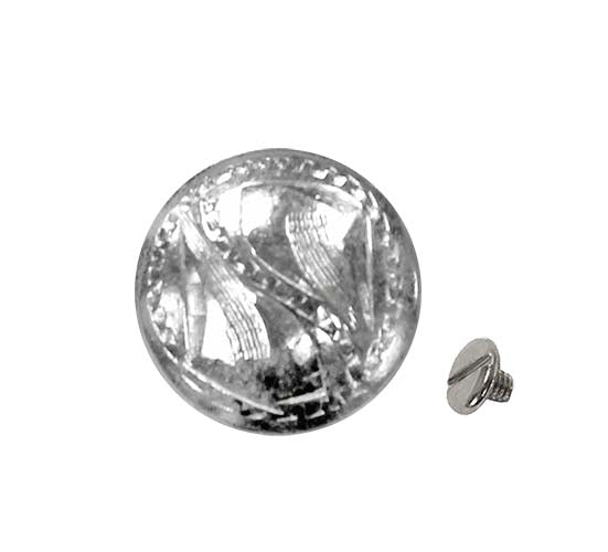 Brass Silver Round Concho with Screw Back 