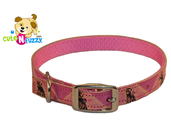 Hand Painted Leather Overlay Dog Collars by cuteNfuzzyÂ®