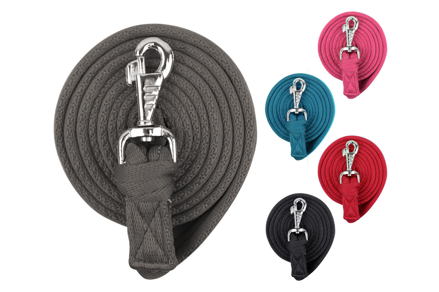 Soft grip Cotton Lead Ropes Lot of 2 with Replaceable Snap 