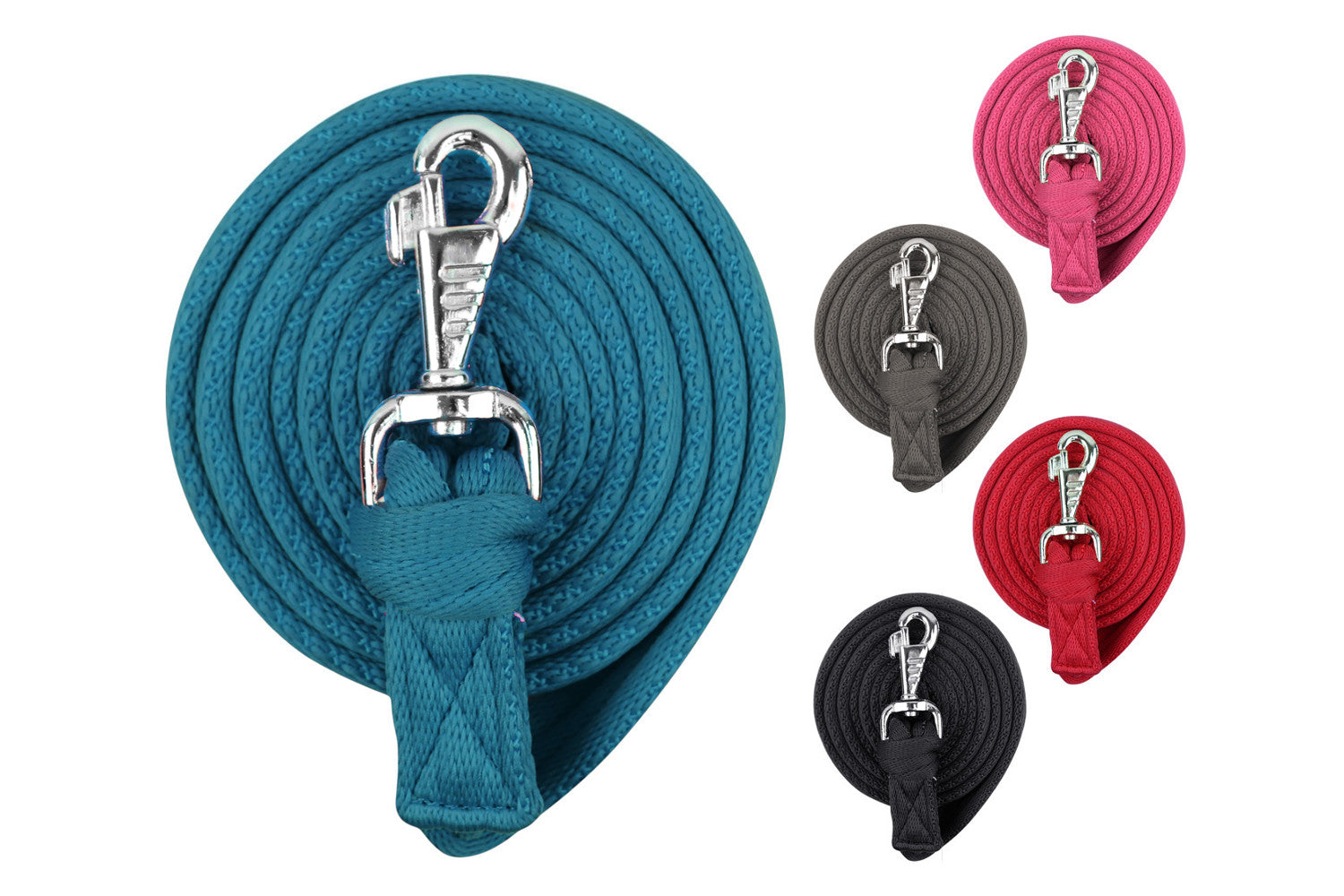 Derby Originals 7’ and 10’ Premium Softgrip Cotton Lead Ropes Lot of 2 with Replaceable Snap  all color