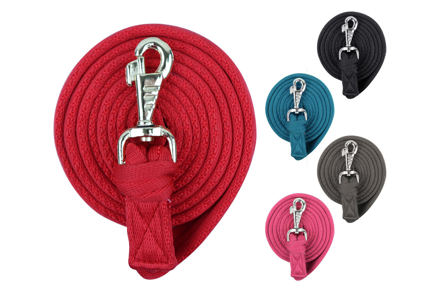 Premium Softgrip Cotton Lead Ropes Lot of 2 with Replaceable Snap 