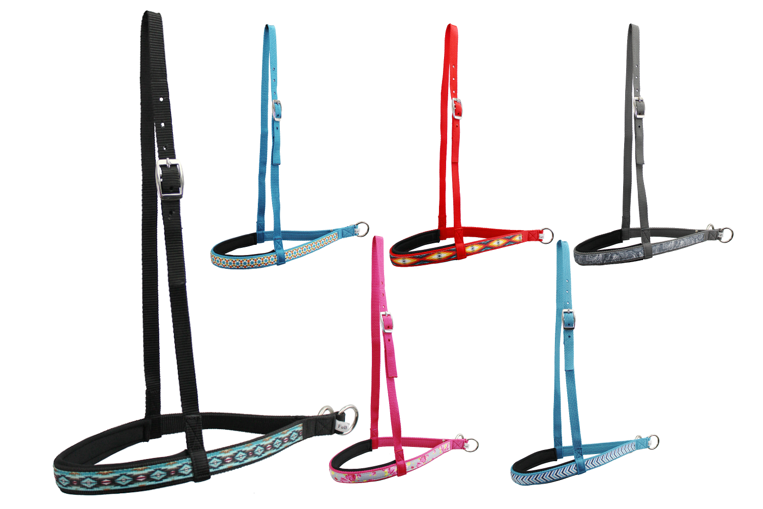 Tahoe Tack Patterned Overlay Nylon Padded Western Noseband for Horses Available in Six Colors Main
