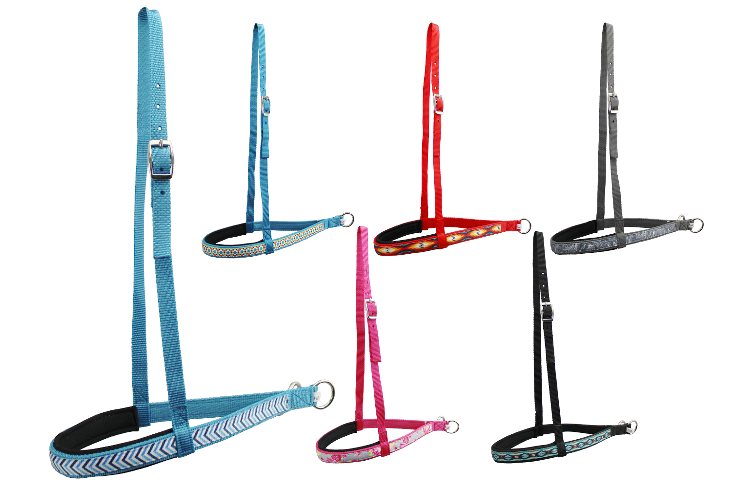 Tahoe Tack Patterned Overlay Nylon Padded Western Noseband for Horses Available in Multi Colors
